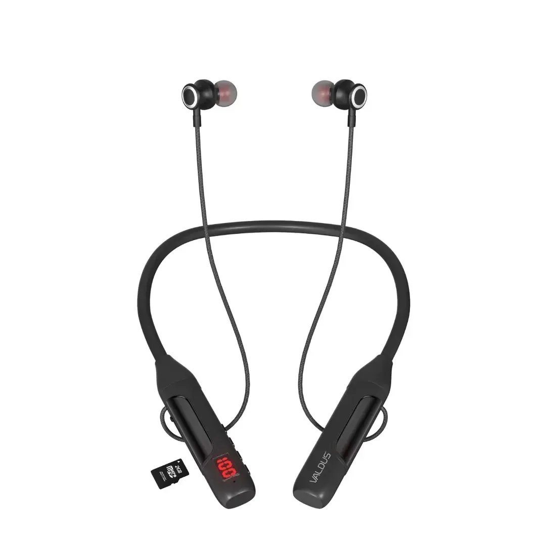 Valdus VS-83 150-Hour Playback Wireless Neckband With TF-Card Play